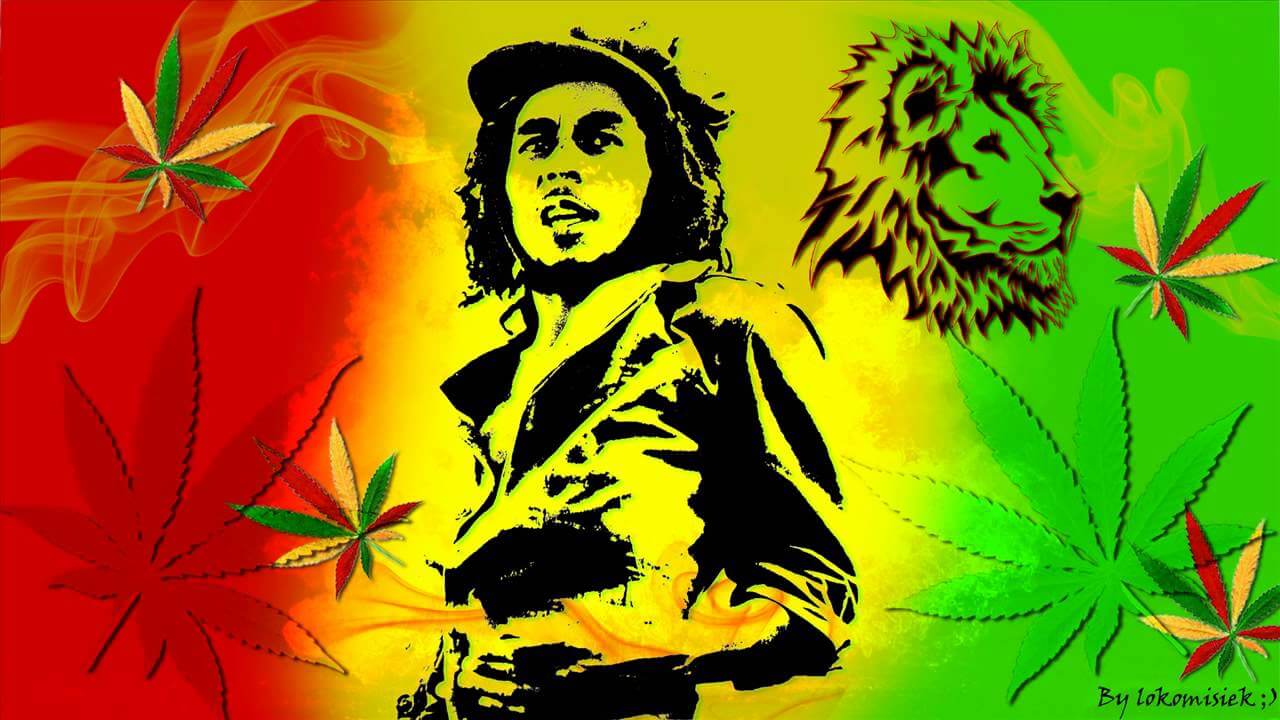 Jamaican Background Bob Marley Shadow